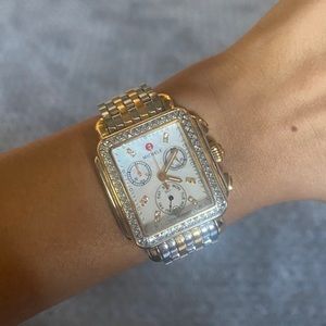 Michele Deco Diamond Watch Two Tone